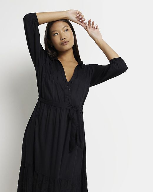 River Island Petite Black Lace Maxi 