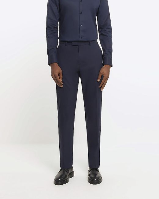 River Island Blue Suit Trousers for men
