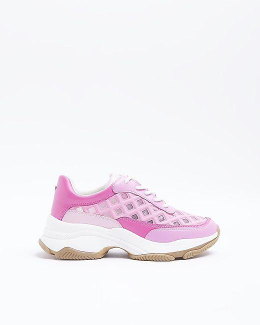 River Island Pink Cut Out Chunky Trainers Lyst UK
