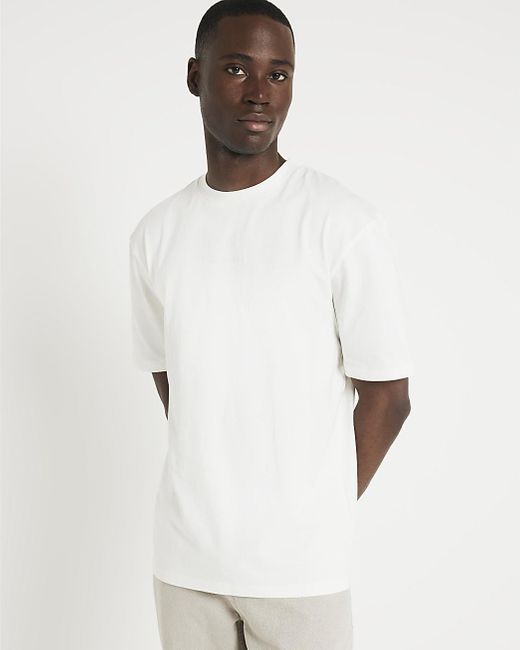River Island White Graphic T-shirt for men