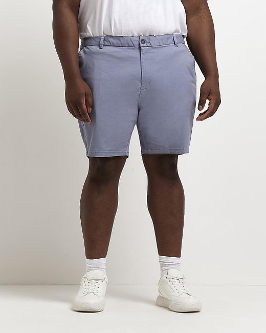 Tall Blue Skinny Fit Chino Shorts 