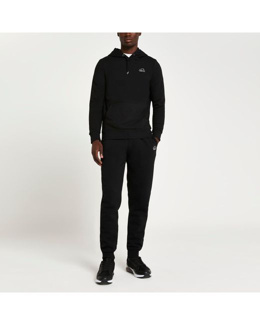 mens black muscle fit hoodie
