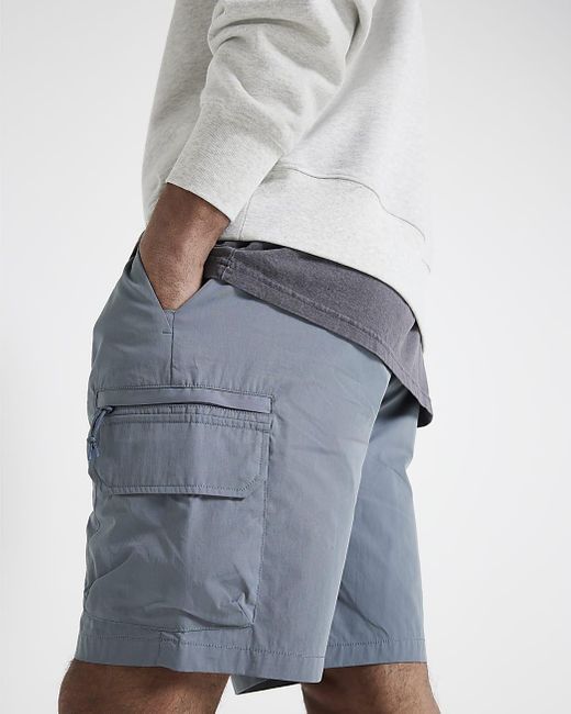 River Island Blue Regular Fit Cargo Shorts for men