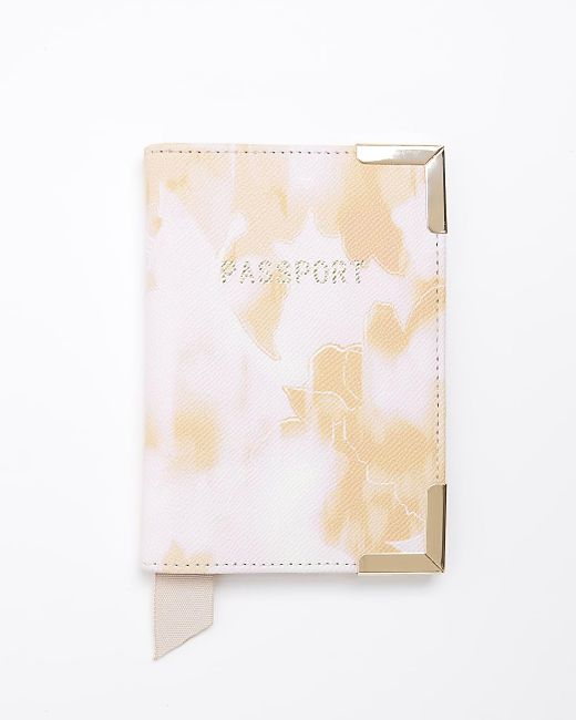 River Island White Tie Dye Passport Cover