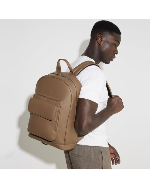 River Island Brown Front Pocket Backpack for men