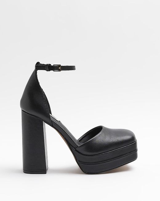 River Island Satin Pu Platform Heeled 