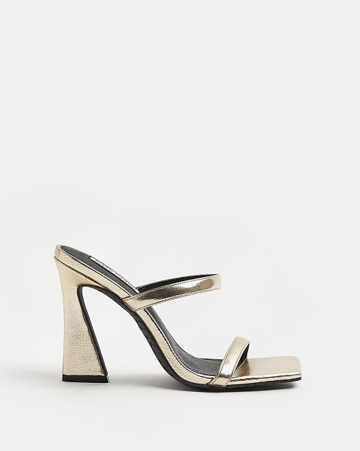 river island gold mules