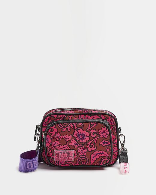 River Island Rubber Floral Cross Body Bag in Pink Lyst