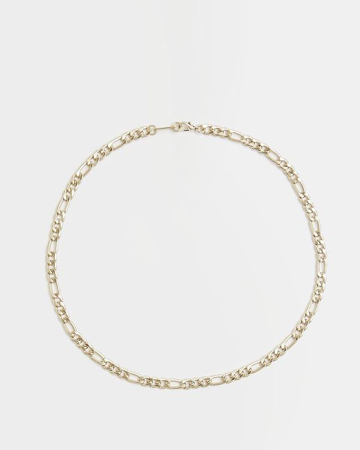 River Island Natural Gold Plated Curb Chain Necklace for men