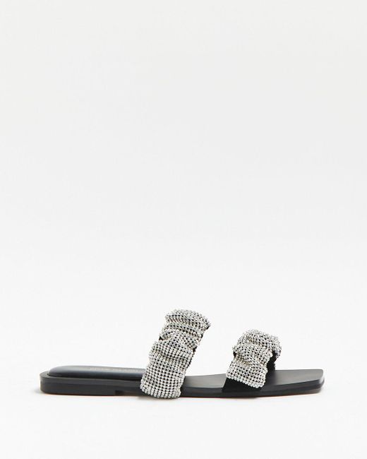grey metallic sandals