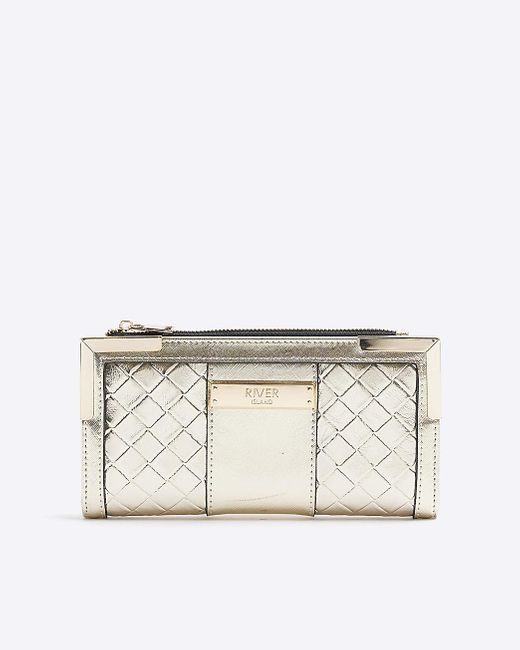 River Island Natural Embossed Weave Purse
