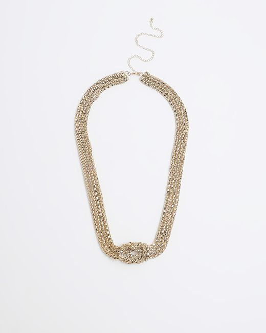 River Island White Gold Knot Belly Chain