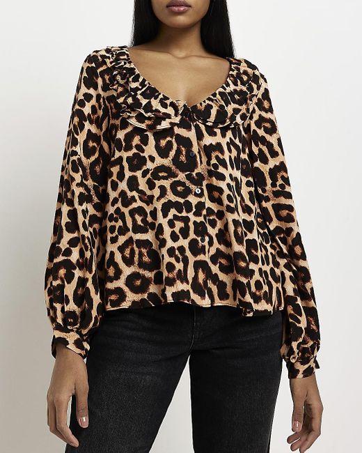 River Island Brown Leopard Print 