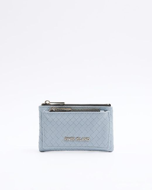 River Island Blue Embossed Weave Purse
