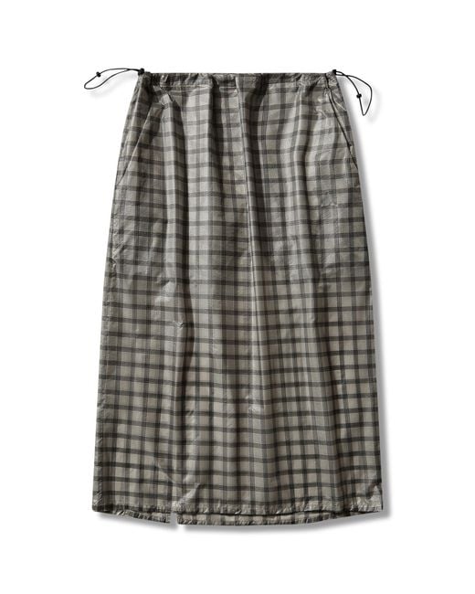 Roa Black Nia See Through Printed Check Mid Skirt Skirts
