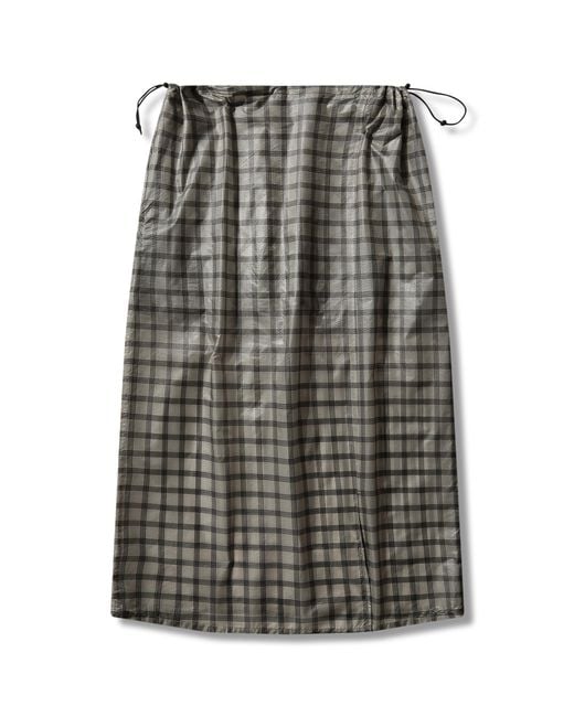 Roa Black Nia See Through Printed Check Mid Skirt Skirts