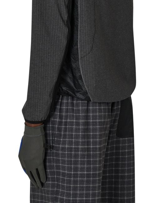 Roa Black Numb Pinstriped Hooded Wind Jacket Coats And Jackets for men