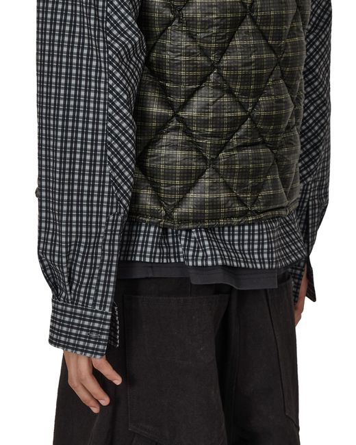 Roa Black Nuna 600 Fill Check Hooded Down Vest Coats And Jackets for men