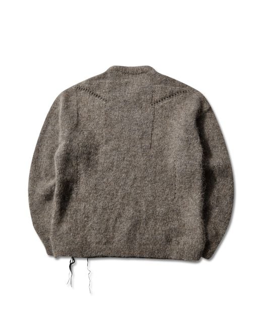 Roa Gray Dropstitch Mohair Knit Crewneck Tops for men