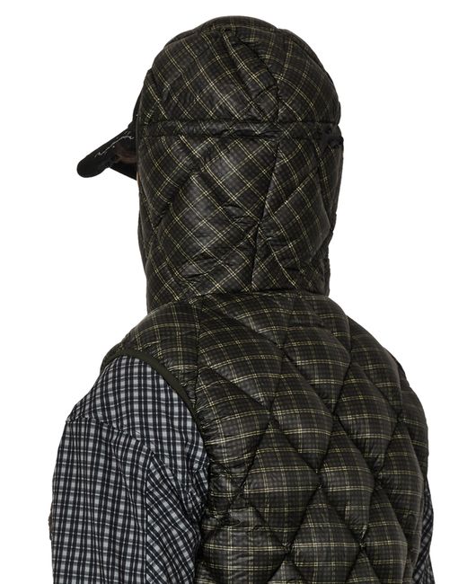 Roa Black Nuna 600 Fill Check Hooded Down Vest Coats And Jackets for men