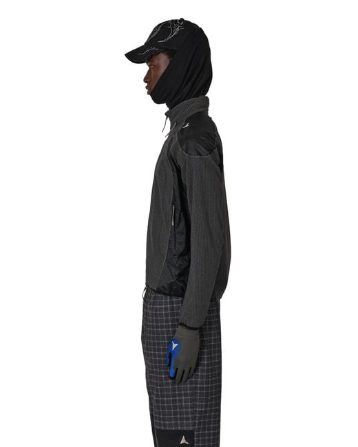 Roa Black Numb Pinstriped Hooded Wind Jacket Coats And Jackets for men