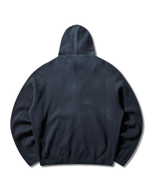 Roa Blue Bee Sun Faded Organic Waffle Zip Up Hoodie Sweatshirts for men