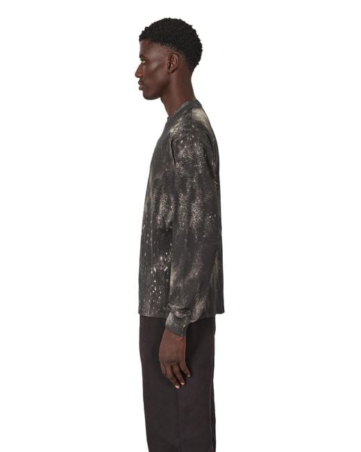 Roa Black Fuzzy Print Long Sleeve T-Shirts