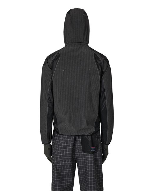 Roa Black Numb Pinstriped Hooded Wind Jacket Coats And Jackets for men
