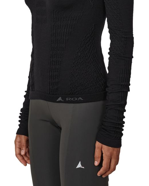 Roa Black Aune Merino 3D Seamless Top Knitwears