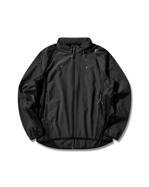 Roa Black Numb Pinstriped Hooded Wind Jacket Coats And Jackets for men