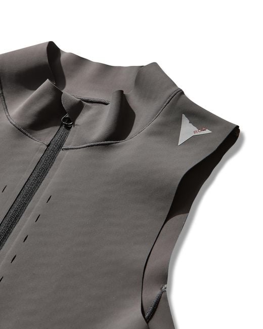 Roa Gray Gator Compression Half Zip Tank Top Tops