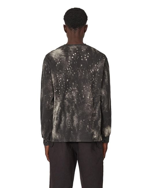 Roa Black Fuzzy Print Long Sleeve T-Shirts