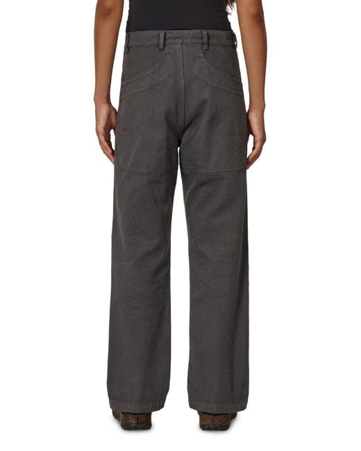 Roa Black Fomes Double Knee Washed Canvas Pants Pants