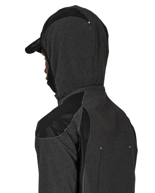Roa Black Numb Pinstriped Hooded Wind Jacket Coats And Jackets for men