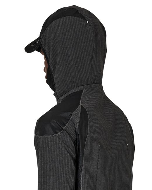 Roa Black Numb Pinstriped Hooded Wind Jacket Coats And Jackets for men