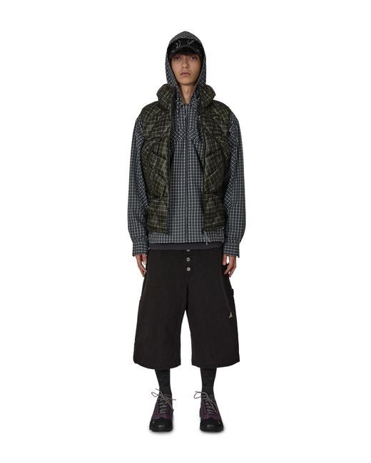 Roa Black Nuna 600 Fill Check Hooded Down Vest Coats And Jackets for men