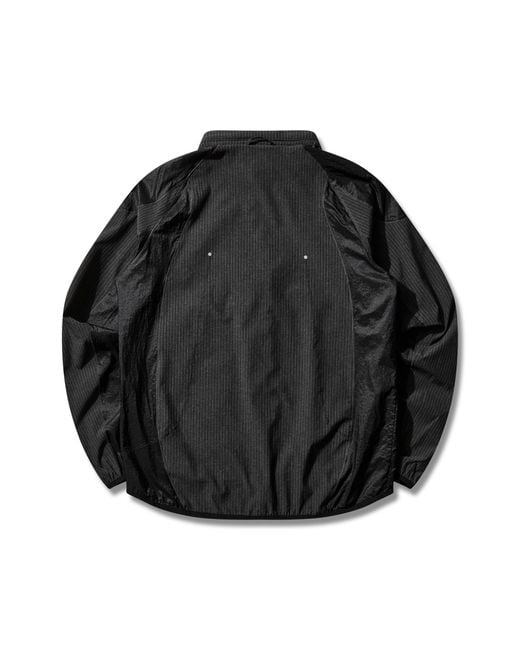 Roa Black Numb Pinstriped Hooded Wind Jacket Coats And Jackets for men