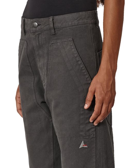 Roa Black Fomes Double Knee Washed Canvas Pants Pants