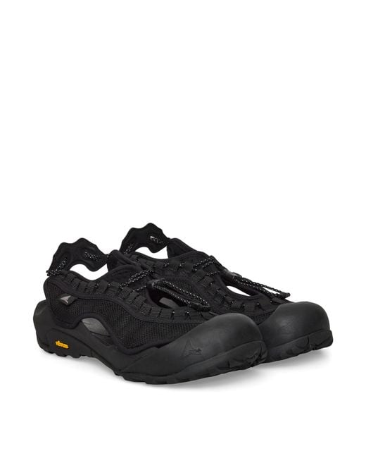 Roa Black Arpy Weaved Sandals And Slides
