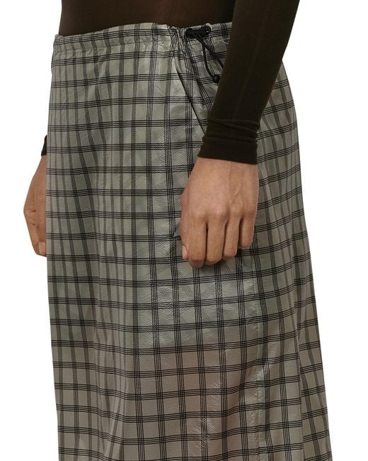 Roa Black Nia See Through Printed Check Mid Skirt Skirts