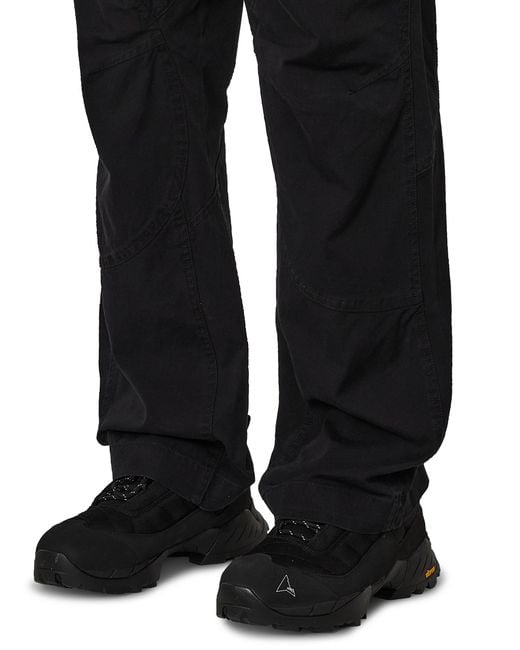 Roa Black Crimp Shaped Cotton Pants Pants for men