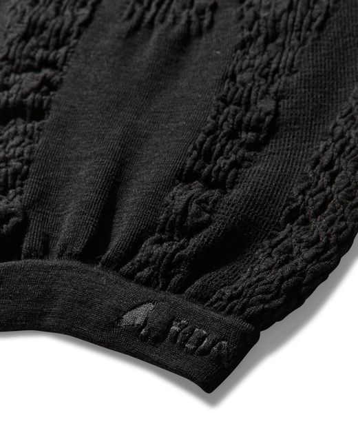 Roa Black Aune Merino 3D Seamless Top Knitwears