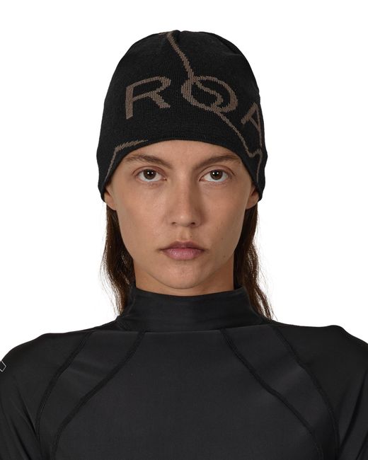 Roa Black Logo Wool Beanie Hats
