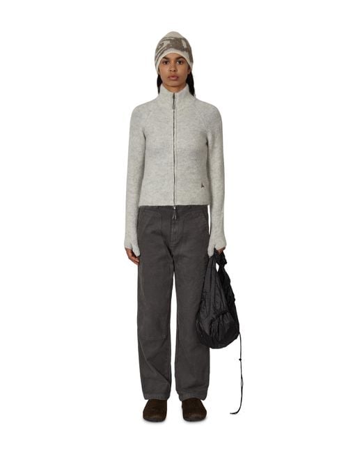 Roa Gray Tasna Mohair Zip Up Sweater Knitwears