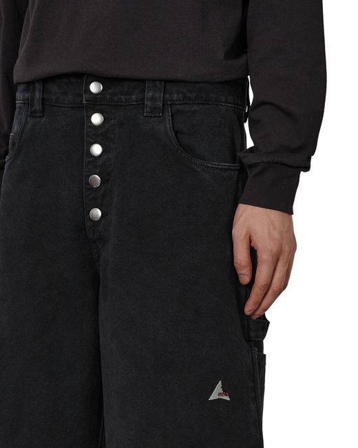 Roa Black Ash Canvas Shorts Pants for men