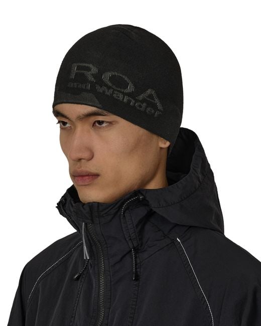 Roa Black X And Wander Logo Cotton Beanie Hats