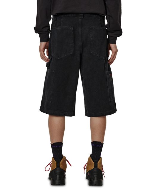 Roa Black Ash Canvas Shorts Pants for men