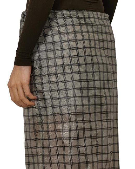 Roa Black Nia See Through Printed Check Mid Skirt Skirts