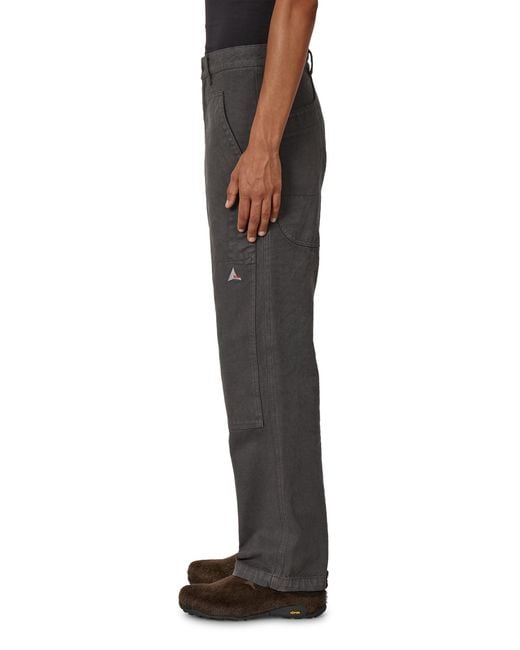 Roa Black Fomes Double Knee Washed Canvas Pants Pants