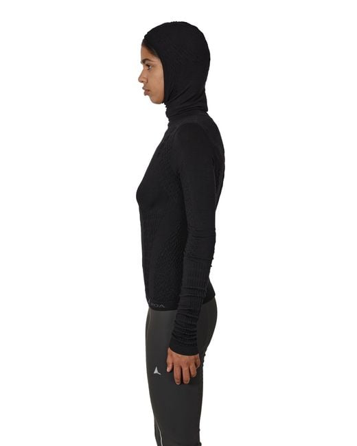 Roa Black Aune Merino 3D Seamless Top Knitwears